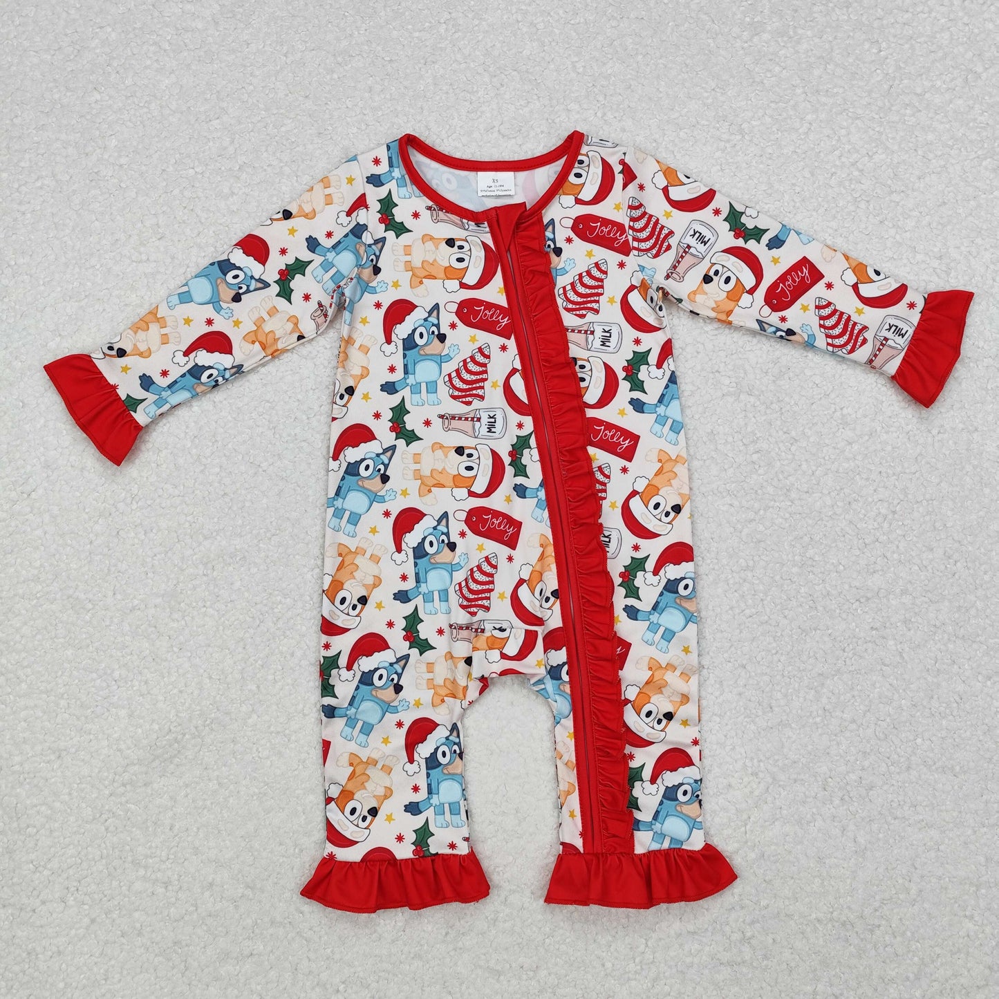 sibling LR1685 Christmas Bluey girl romper 202411  RTS