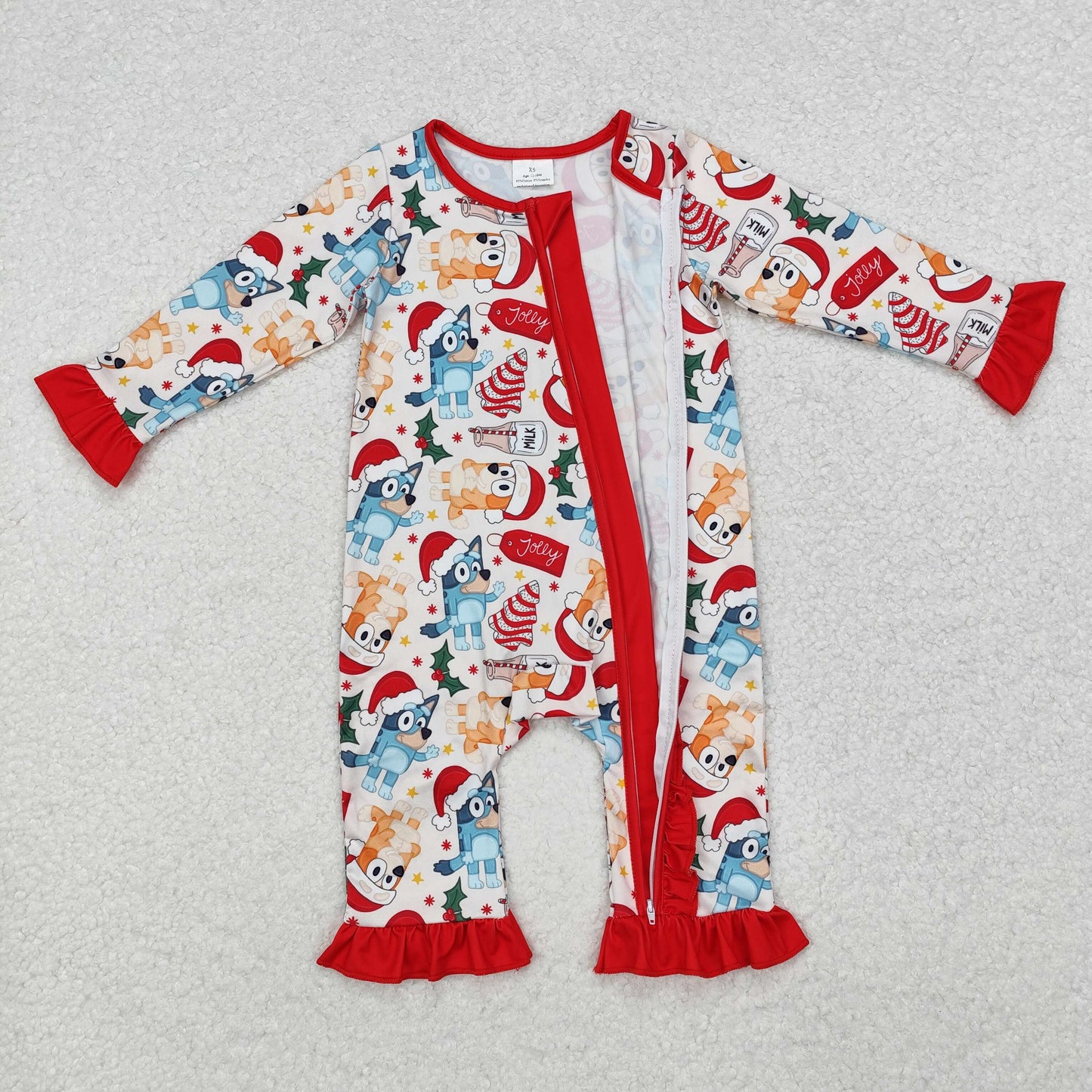 sibling LR1685 Christmas Bluey girl romper 202411  RTS