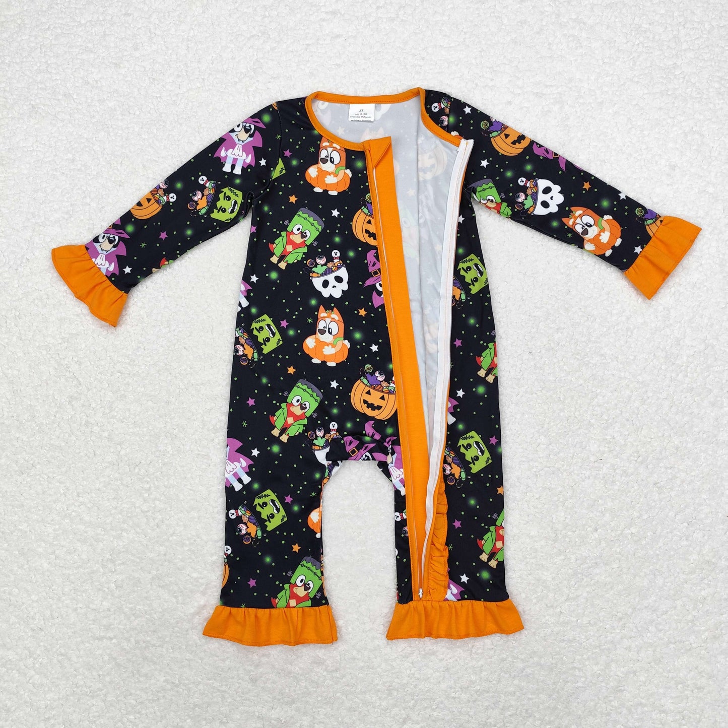 sibling LR1694 Halloween bluey girl  romper 202409 RTS