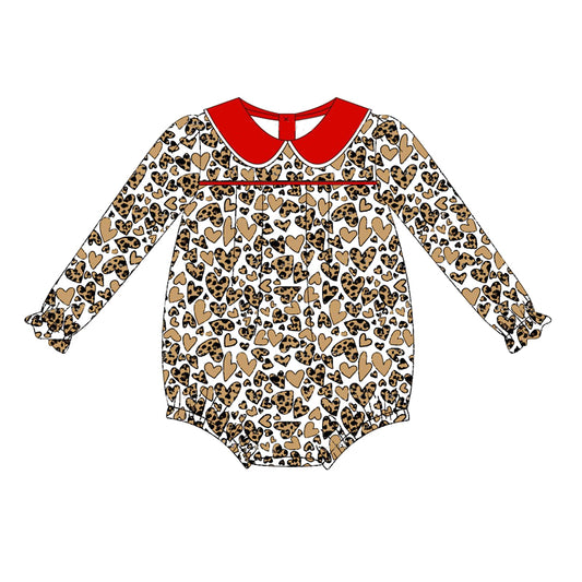 LR1715 leopard love flower sibling girl romper 202408 preorder