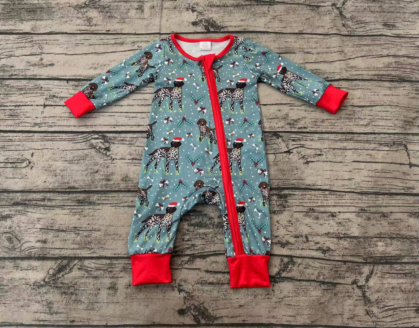 LR1768 Christmas dog girl romper 202408 preorder sibling