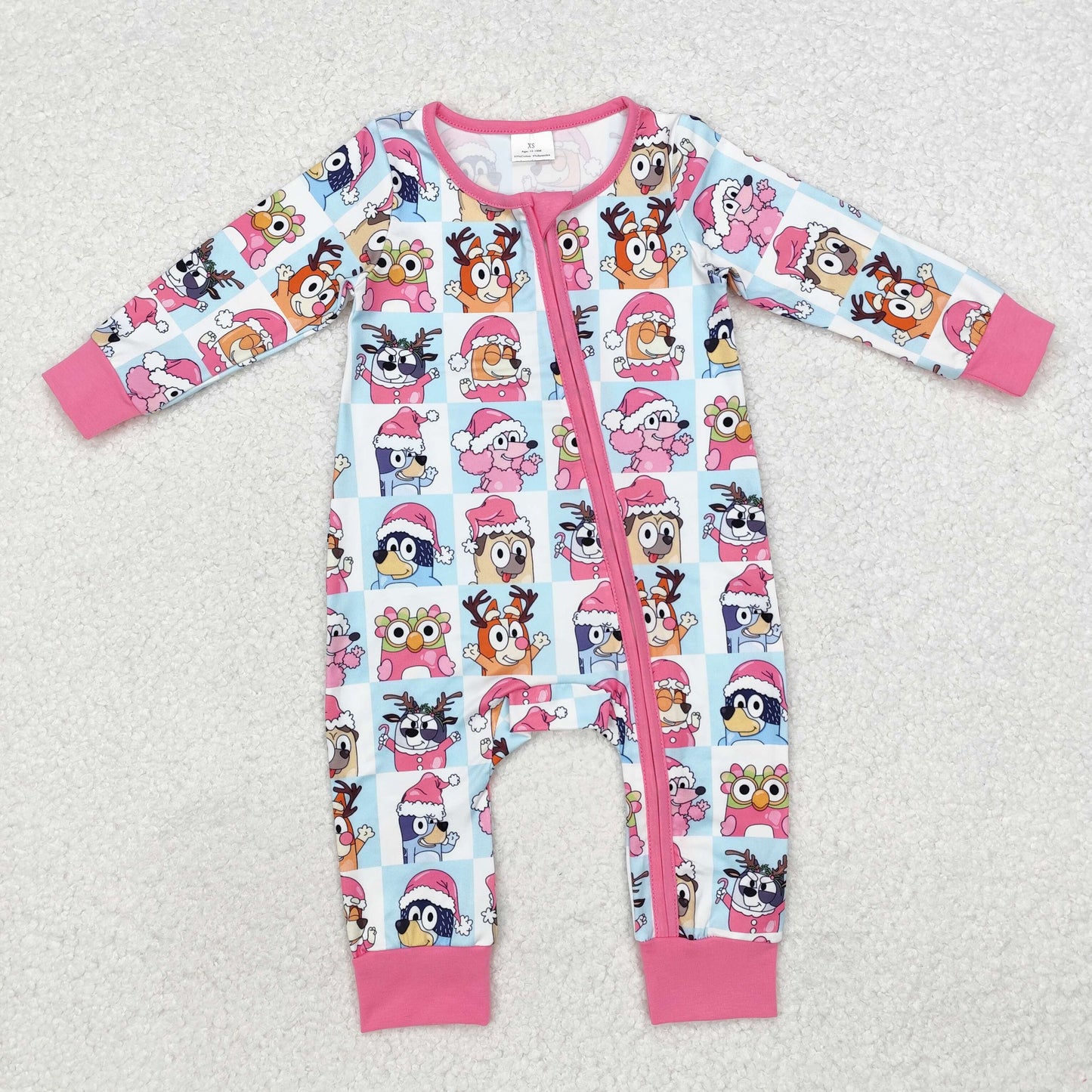 LR1783  bluey dog kids girl boy western  romper 202410  sibling RTS