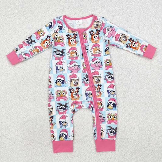 LR1783  bluey dog kids girl boy western  romper 202410  sibling RTS