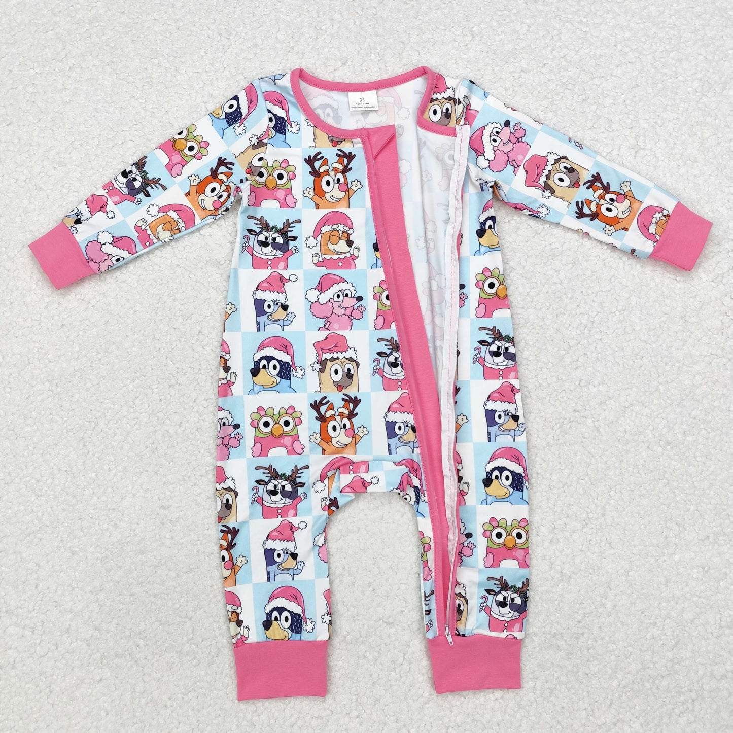 LR1783  bluey dog kids girl boy western  romper 202410  sibling RTS