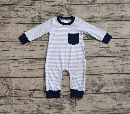 LR1805 blue  sibling boy romper 202409 preorder