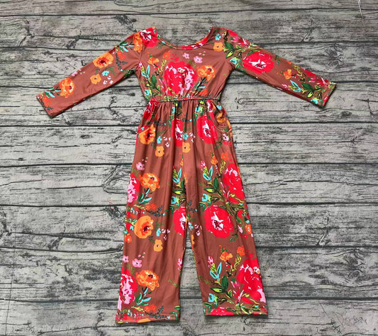 flower long sleeve girl jumpsuit LR1834 preorder overall 202409