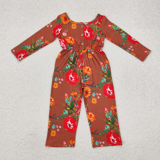 flower long sleeve girl jumpsuit LR1834  overall 202411 RTS