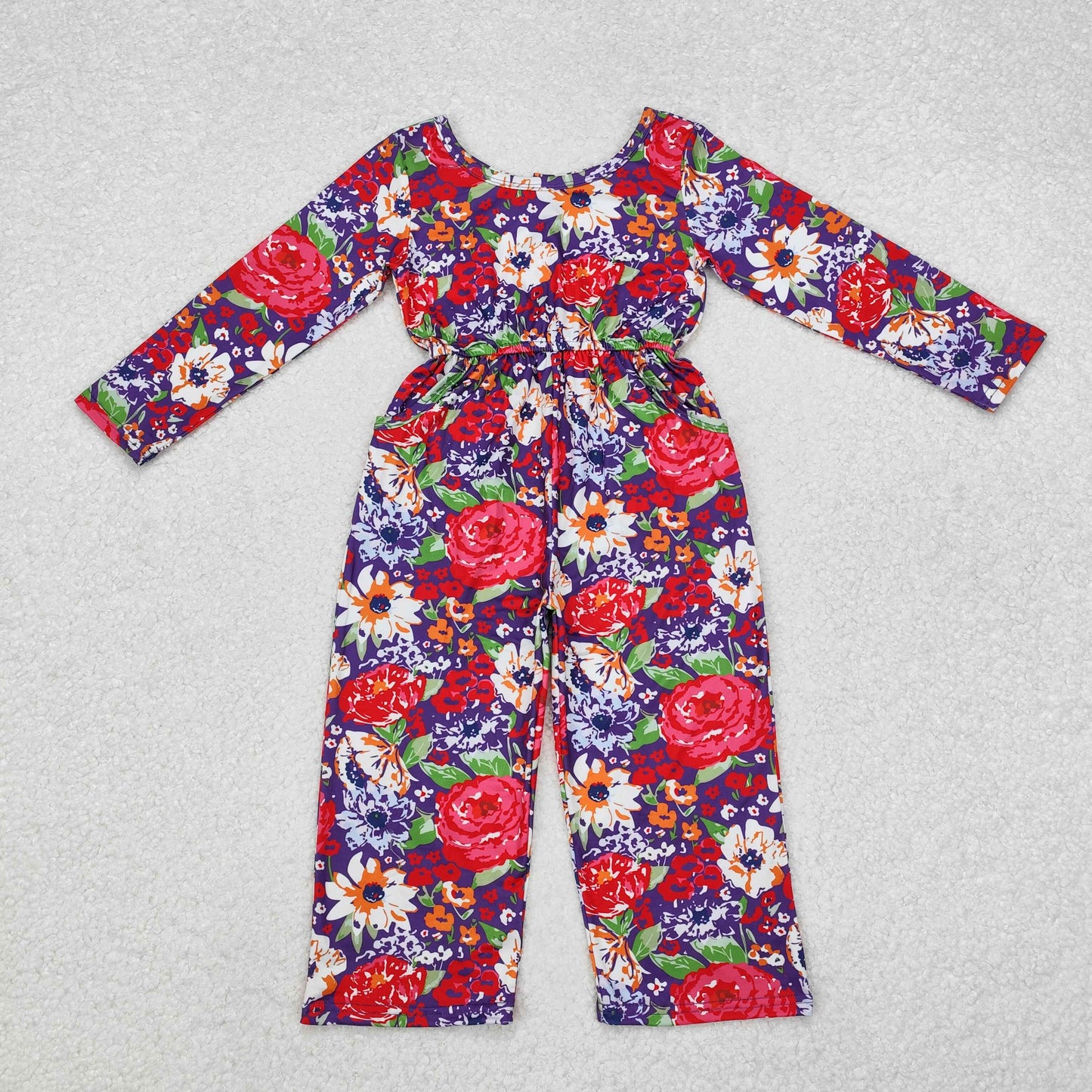 flower long sleeve girl jumpsuit LR1835  overall 202411 RTS