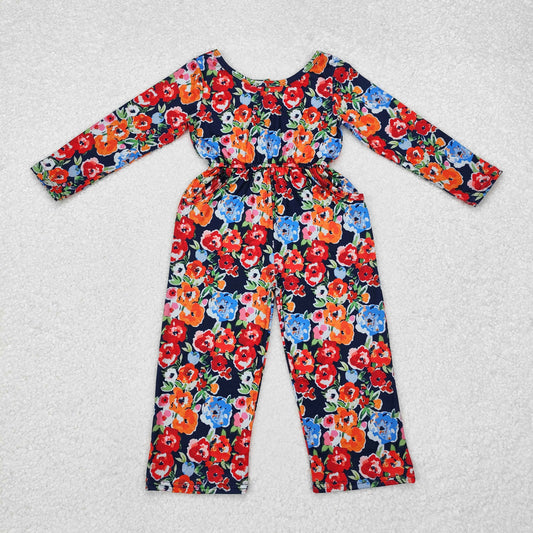 flower long sleeve girl jumpsuit LR1836 preorder overall 202409