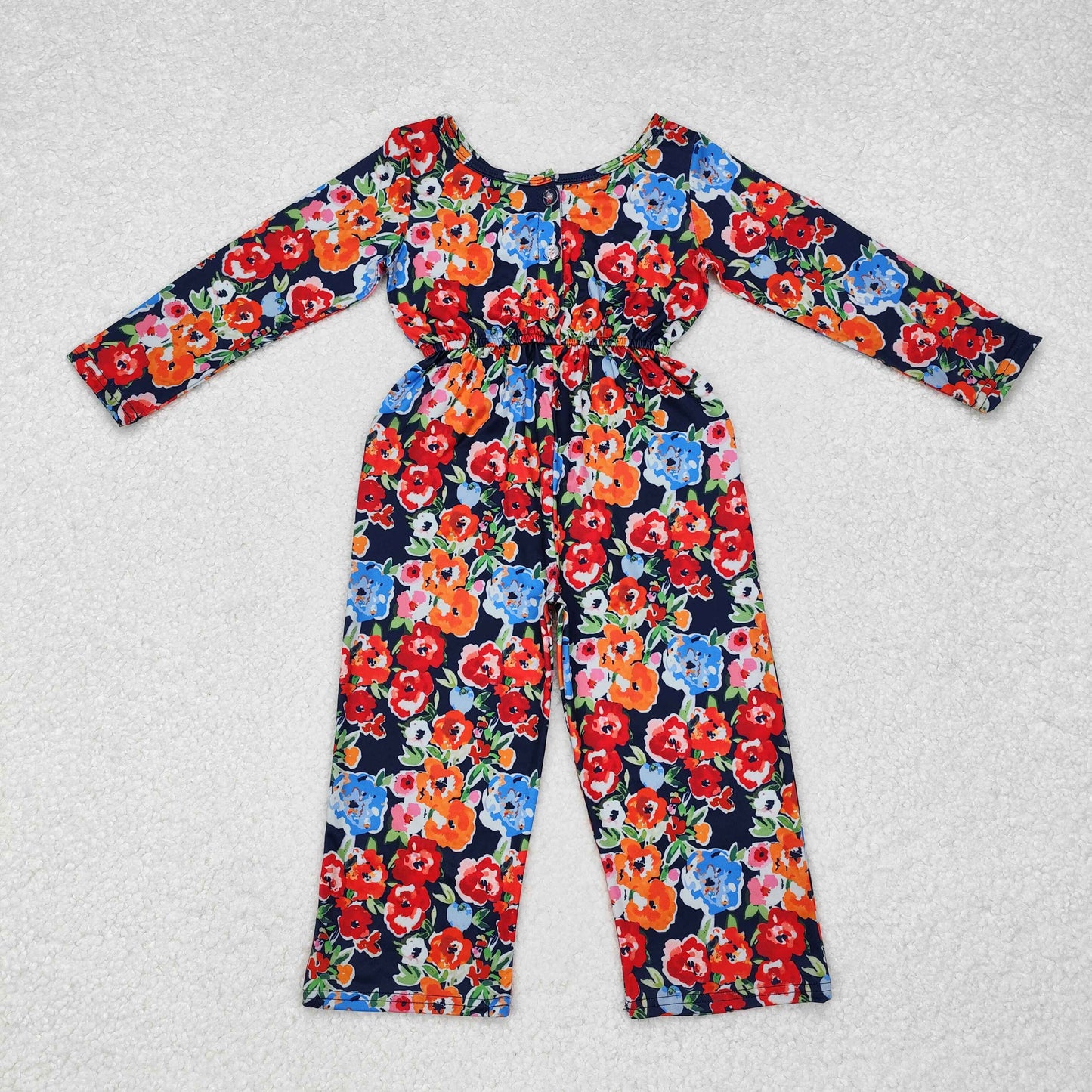 flower long sleeve girl jumpsuit LR1836 preorder overall 202409