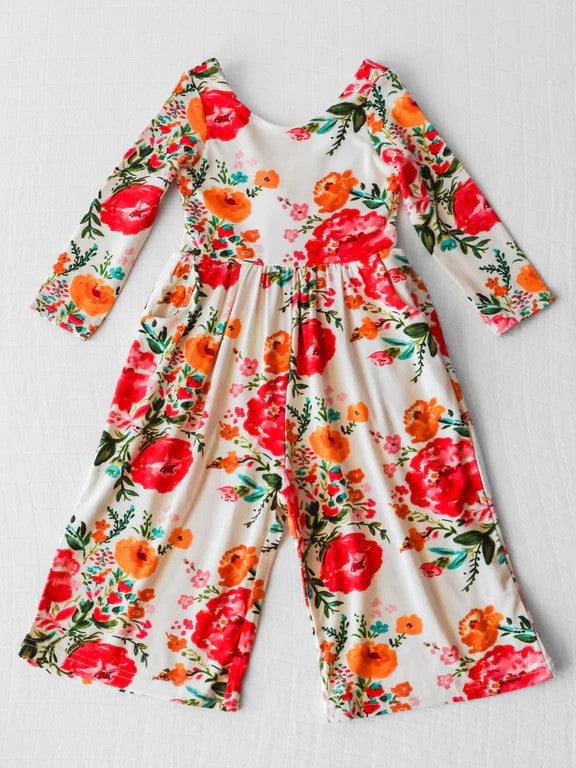 flower long sleeve girl jumpsuit LR1837 preorder overall 202409