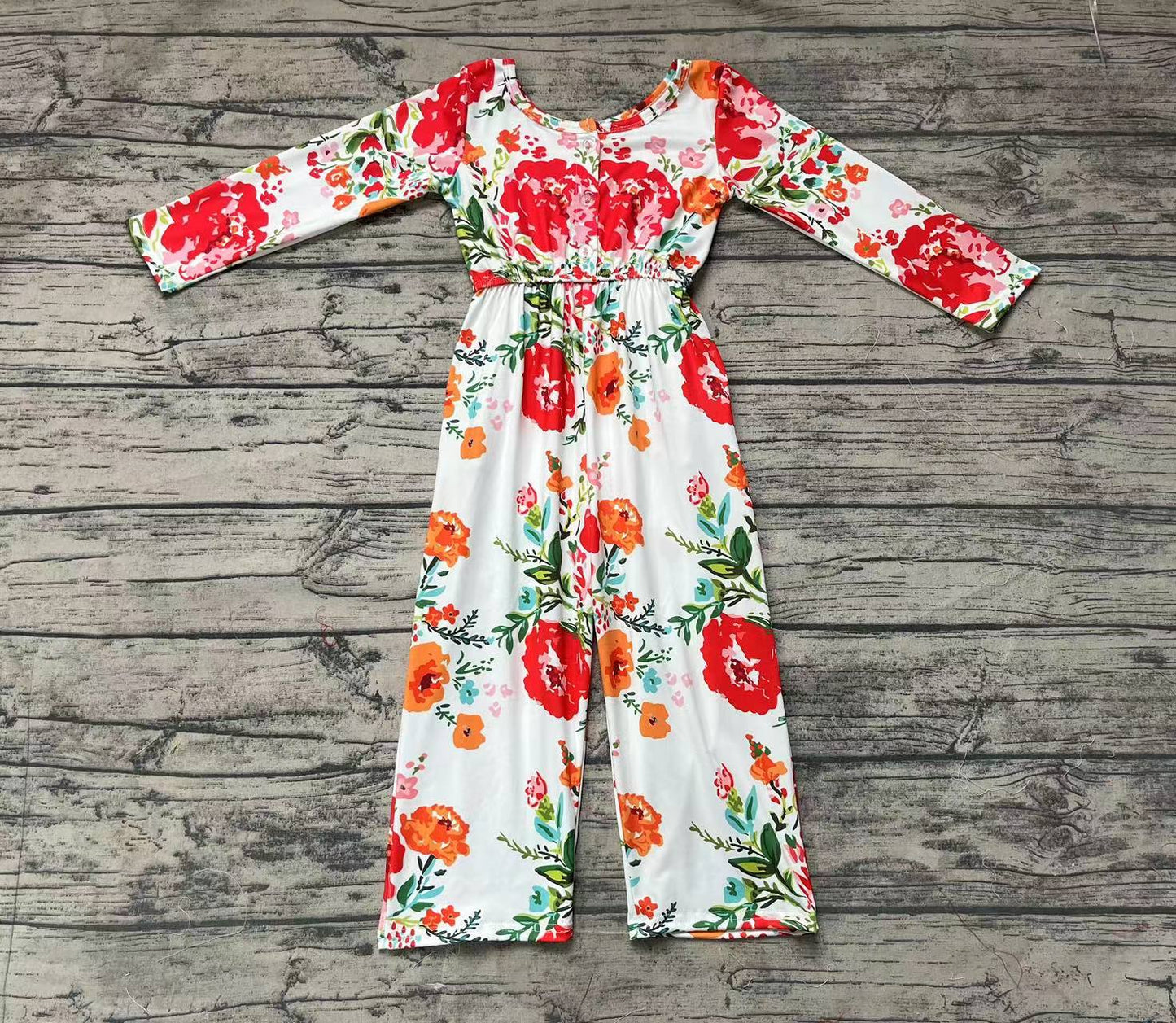 flower long sleeve girl jumpsuit LR1837 preorder overall 202409