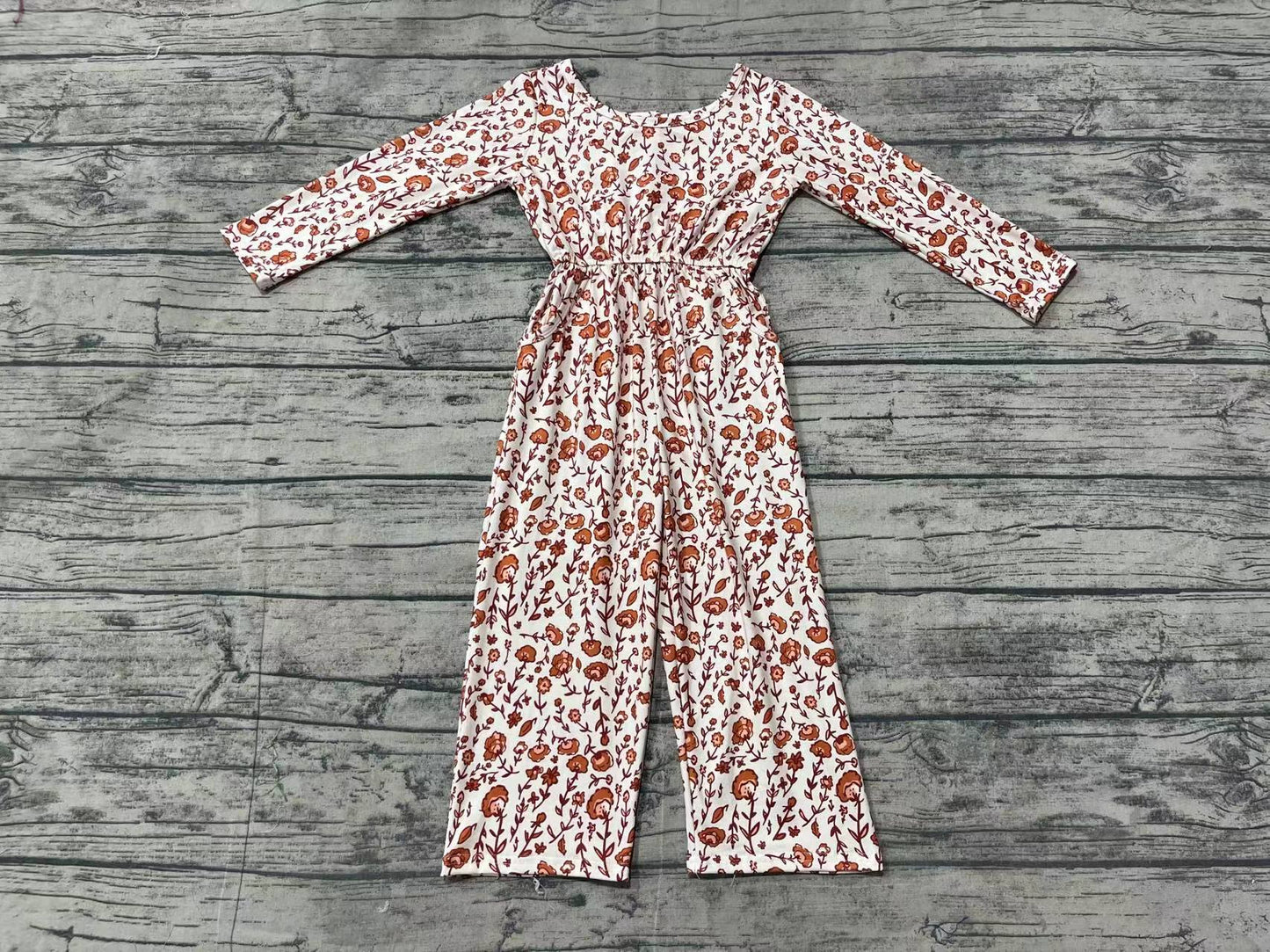 flower long sleeve girl jumpsuit LR1839 preorder overall 202409