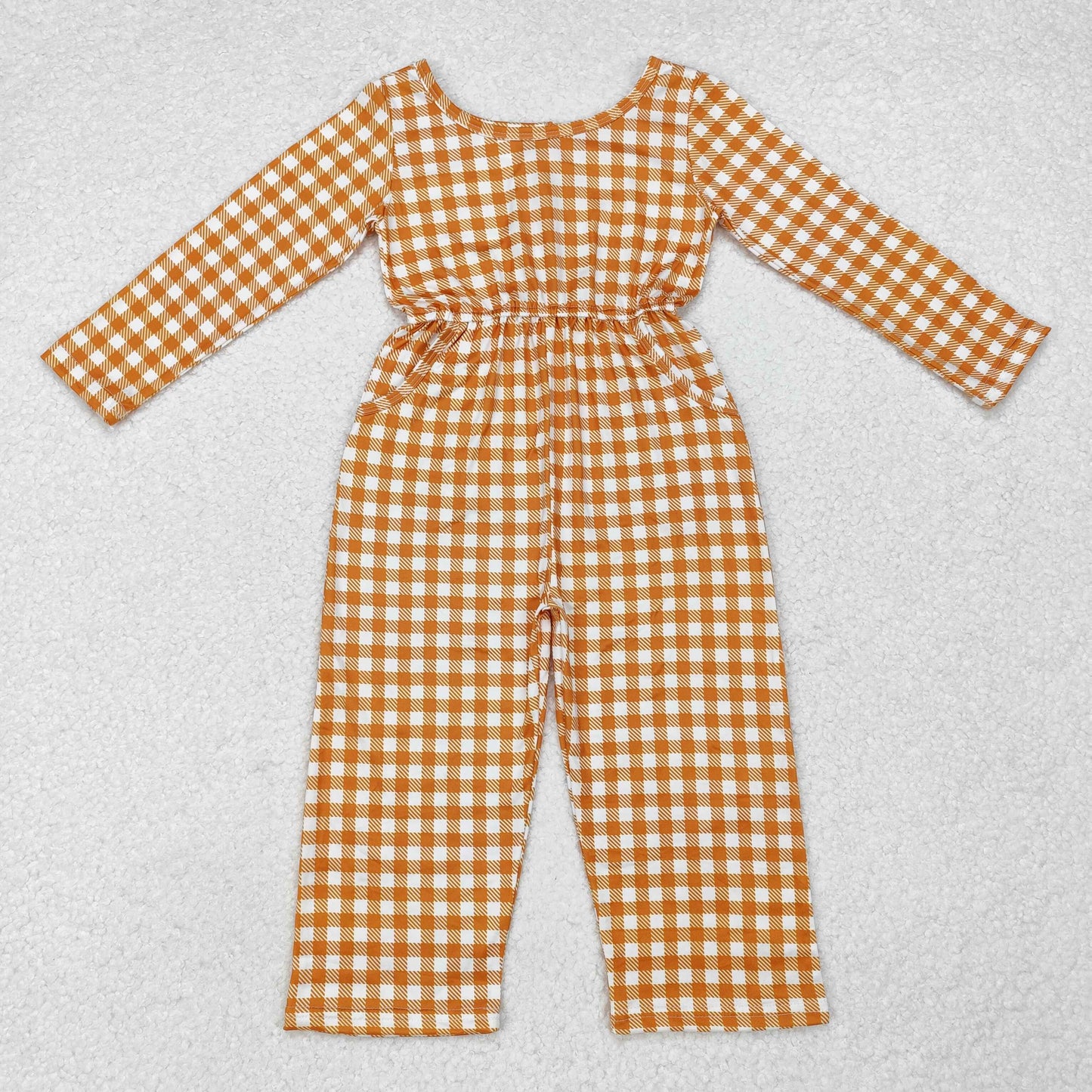 LR1840 plaid long sleeve girl jumpsuit LR1840 overall 202412 rts