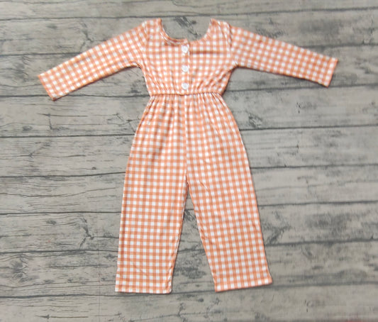 plaid long sleeve girl jumpsuit LR1840 preorder overall 202409