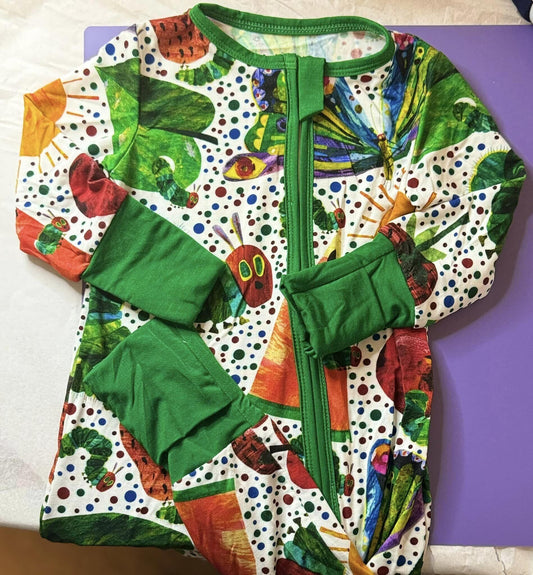 western Very Hungry caterpillar sibling LR1844 girl romper 202408 preorder