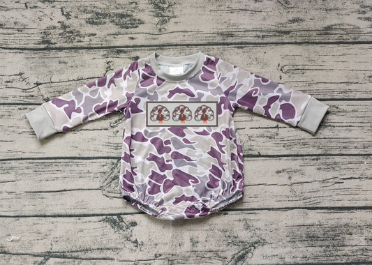 western embroidery turkey camo LR1846 sibling boy romper 202410 preorder