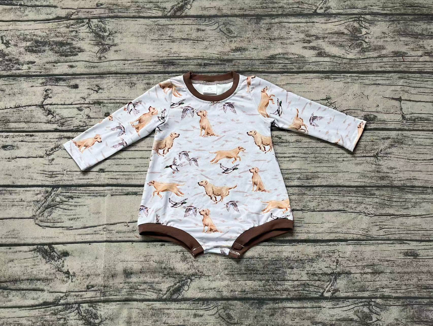 LR1863 hunting dog duck  girl romper 202409 preorder