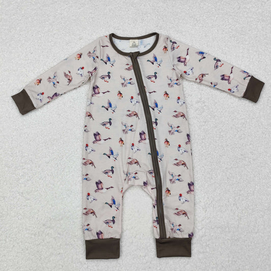 LR1880 BAMBOO boy duck western  romper 202411 RTS  sibling