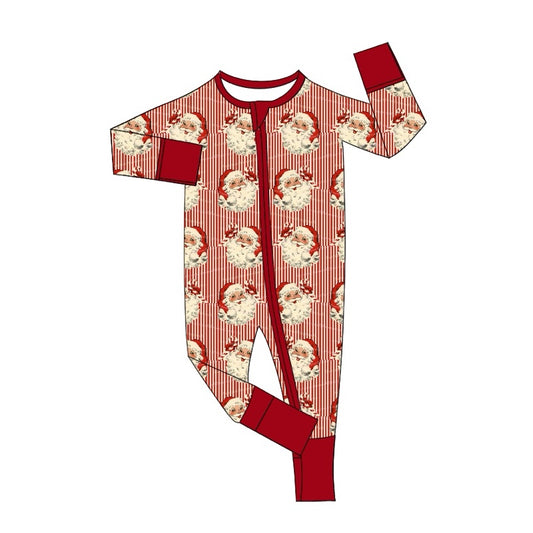 LR1891 sibling Christmas santa western boy girl romper 202408 preorder