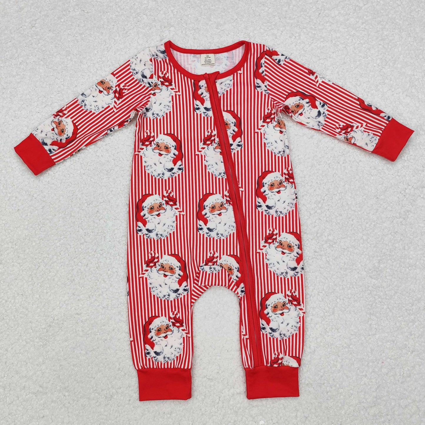 LR1891-BAMBOO sibling Christmas santa western boy girl romper 202410 RTS