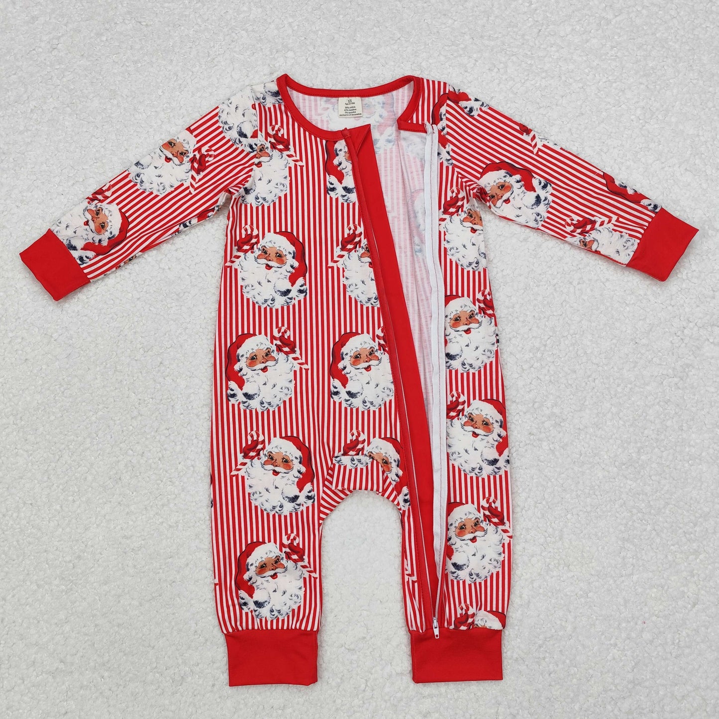 LR1891-BAMBOO sibling Christmas santa western boy girl romper 202410 RTS