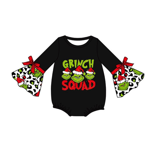 LR1894 sibling  Christmas grinch western  girl romper 202408 preorder