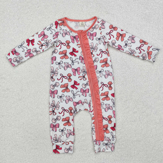 LR1905 -BAMBOO bow girl western  romper 202411 RTS sibling