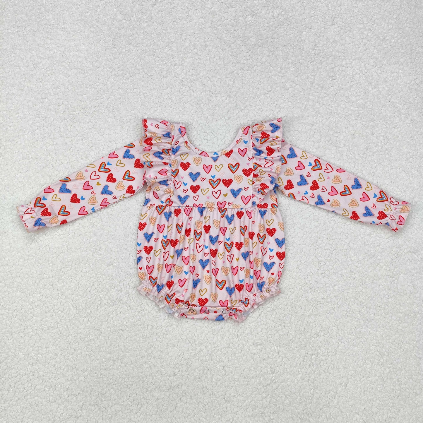 LR1917 flowers pink western girl romper 202412 sibling RTS