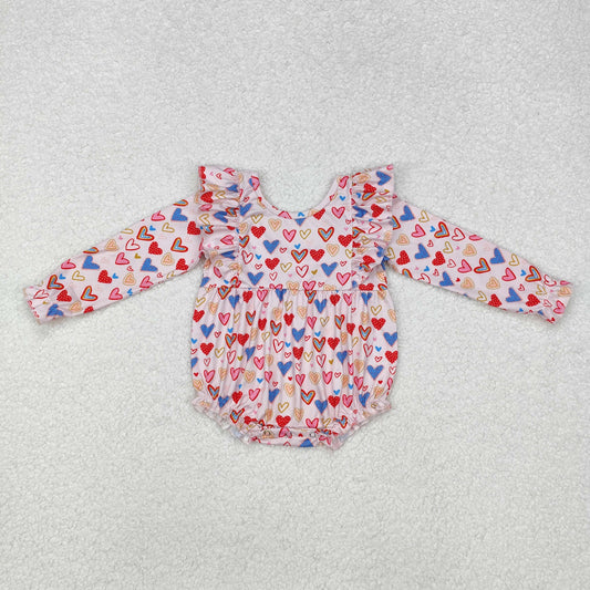 LR1917 flowers pink western girl romper 202412 sibling RTS