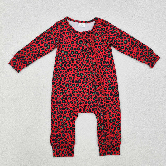 LR1962 Christmas red girl western  romper 202411 RTS sibling