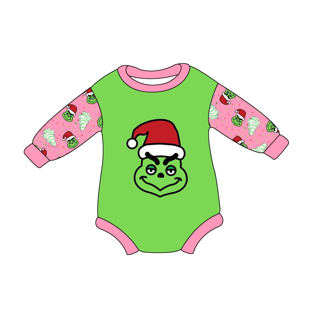 LR1986  preorder Christmas grinch girl romper jumpsuit overall  202409