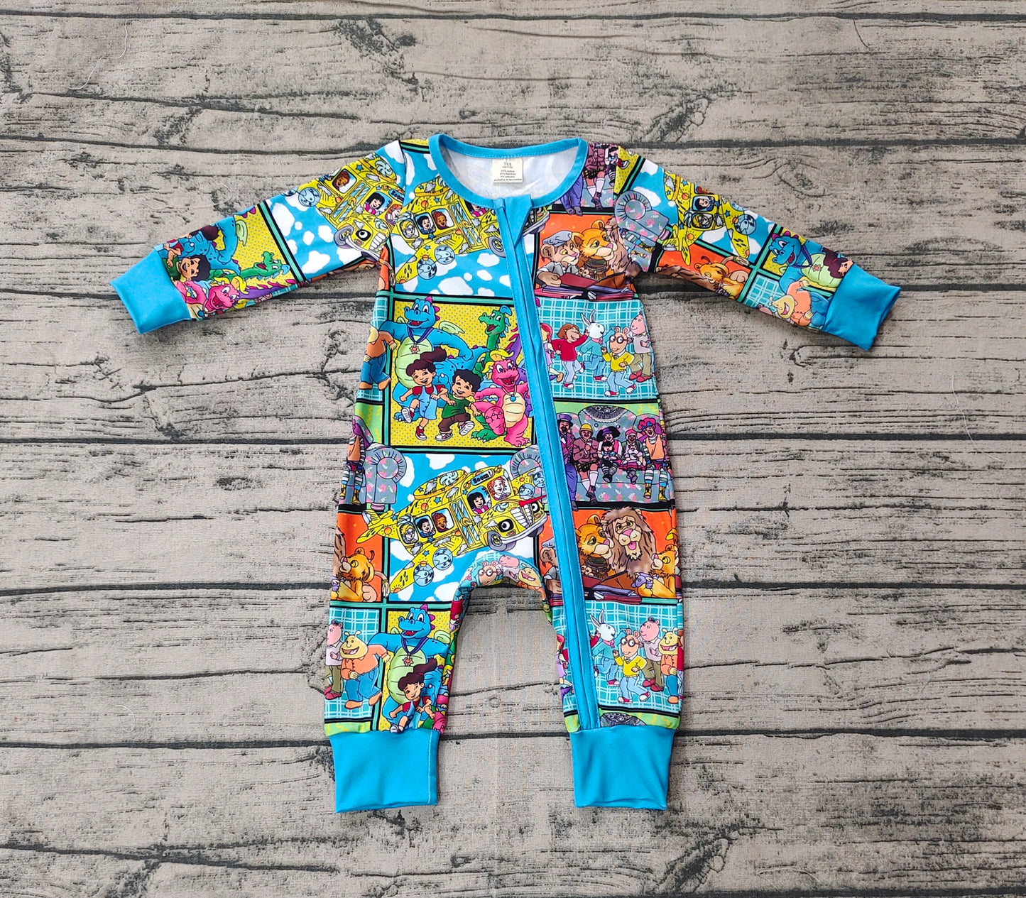 LR2040 dinosaur cartoon  western boy romper 202410 preorder sibling