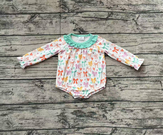 LR2066 bow girl romper 202412 preorder sibling