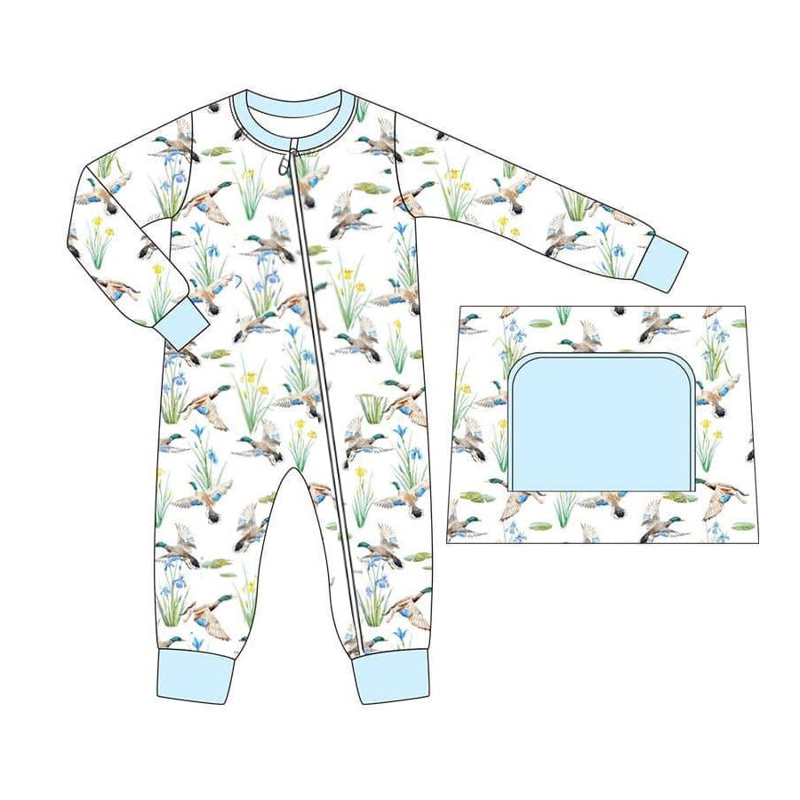 LR2094  western duck boy romper 202410 preorder sibling