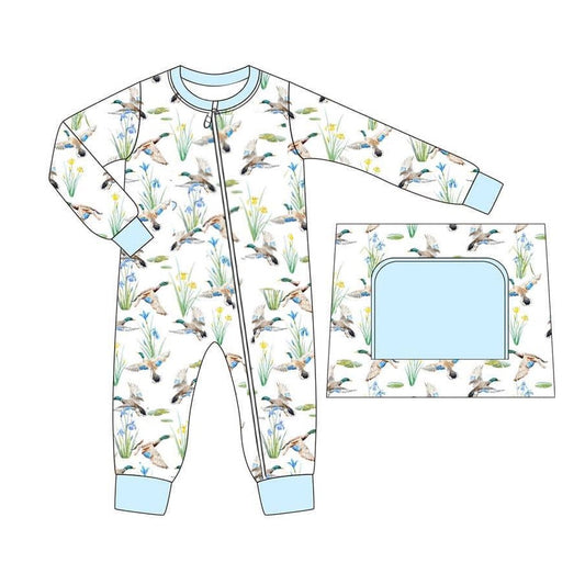 LR2094  western duck boy romper 202410 preorder sibling