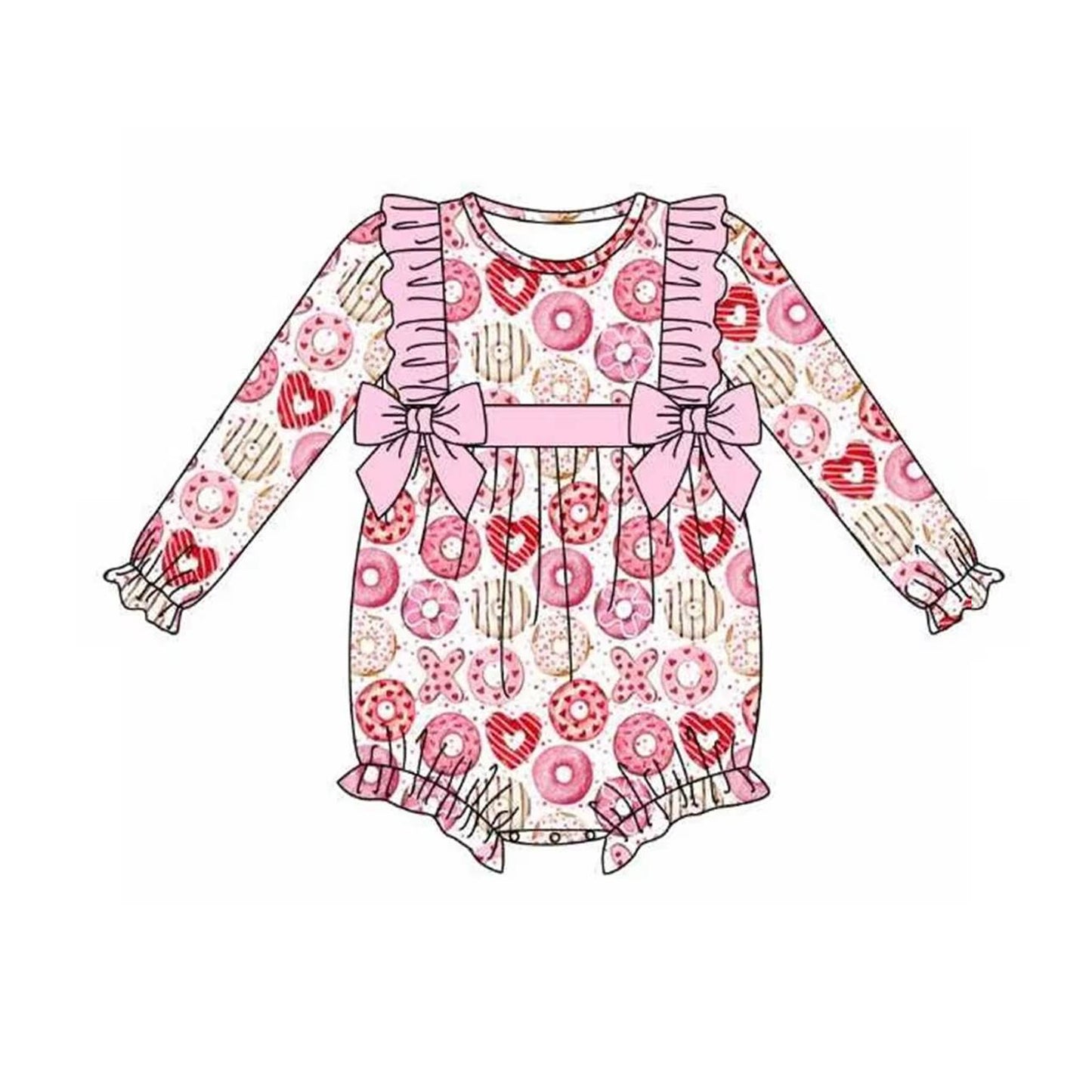 LR2096 western donut girl romper 202410 preorder sibling