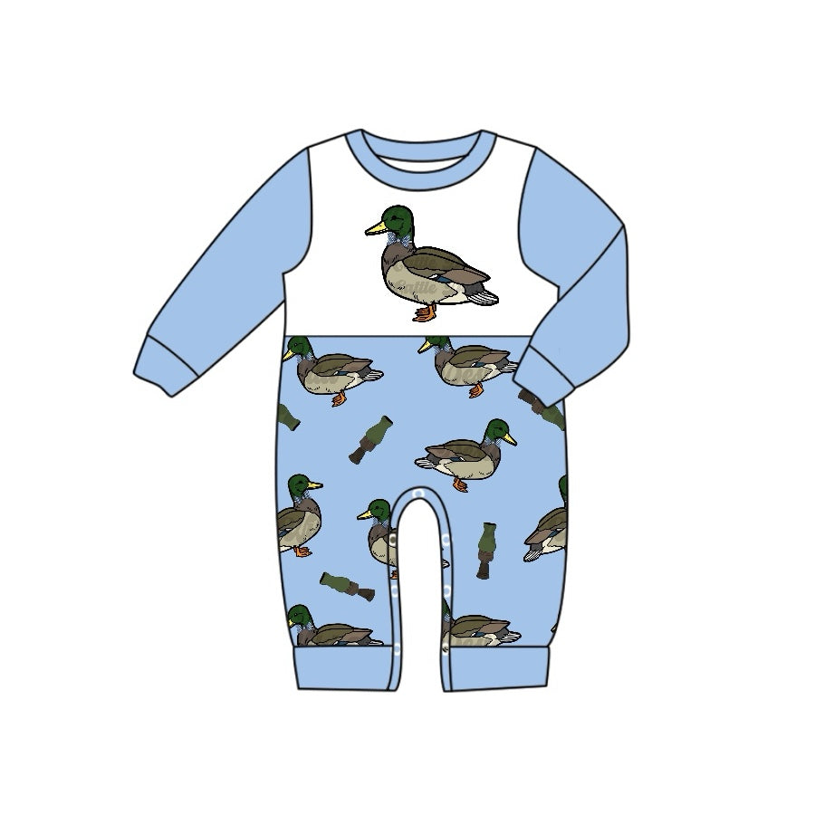 LR2101   duck western boy romper 202410 preorder sibling