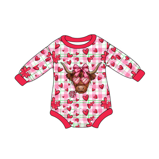 LR2104  western cow love girl romper 202410 preorder sibling