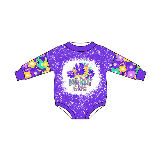 LR2111 western Mardi Gras  girl romper 202410 preorder sibling