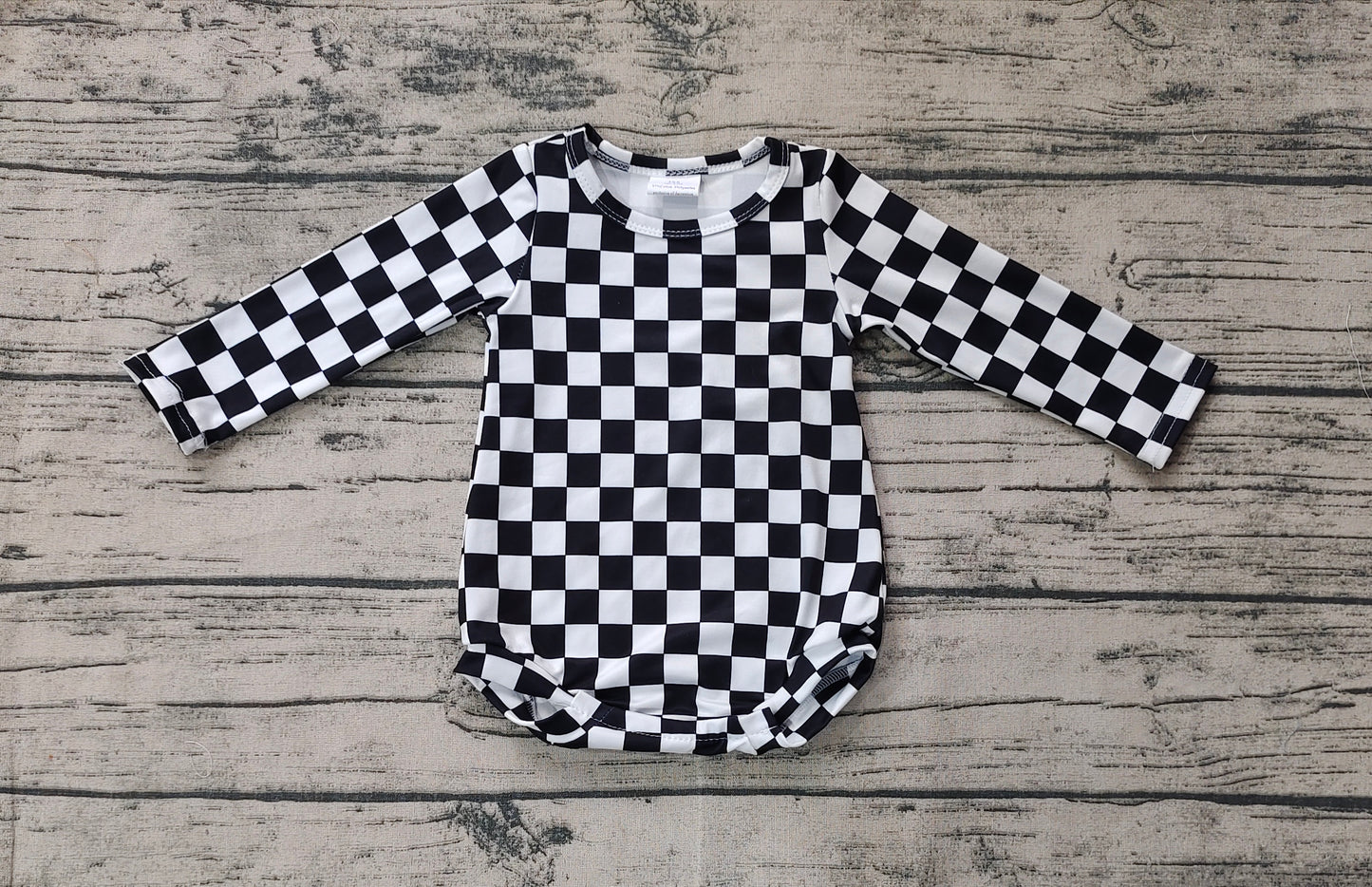 LR2121 checkerboard western boy romper 202410 preorder sibling