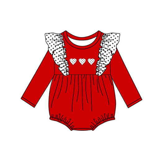 LR2147  red Valentine's Day  love baby clothes girl  romper 202411 preorder sibling