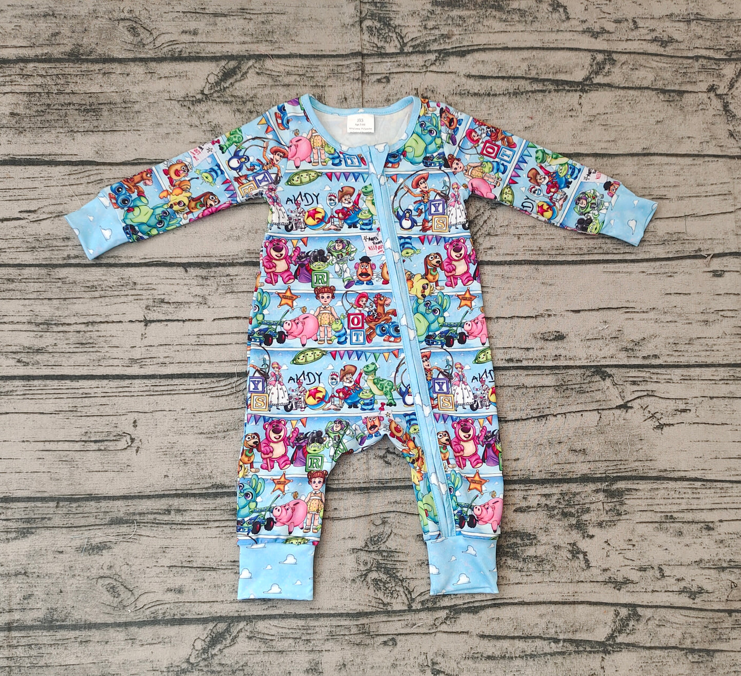 LR2163 western cartoon andy boy romper 202410 preorder sibling