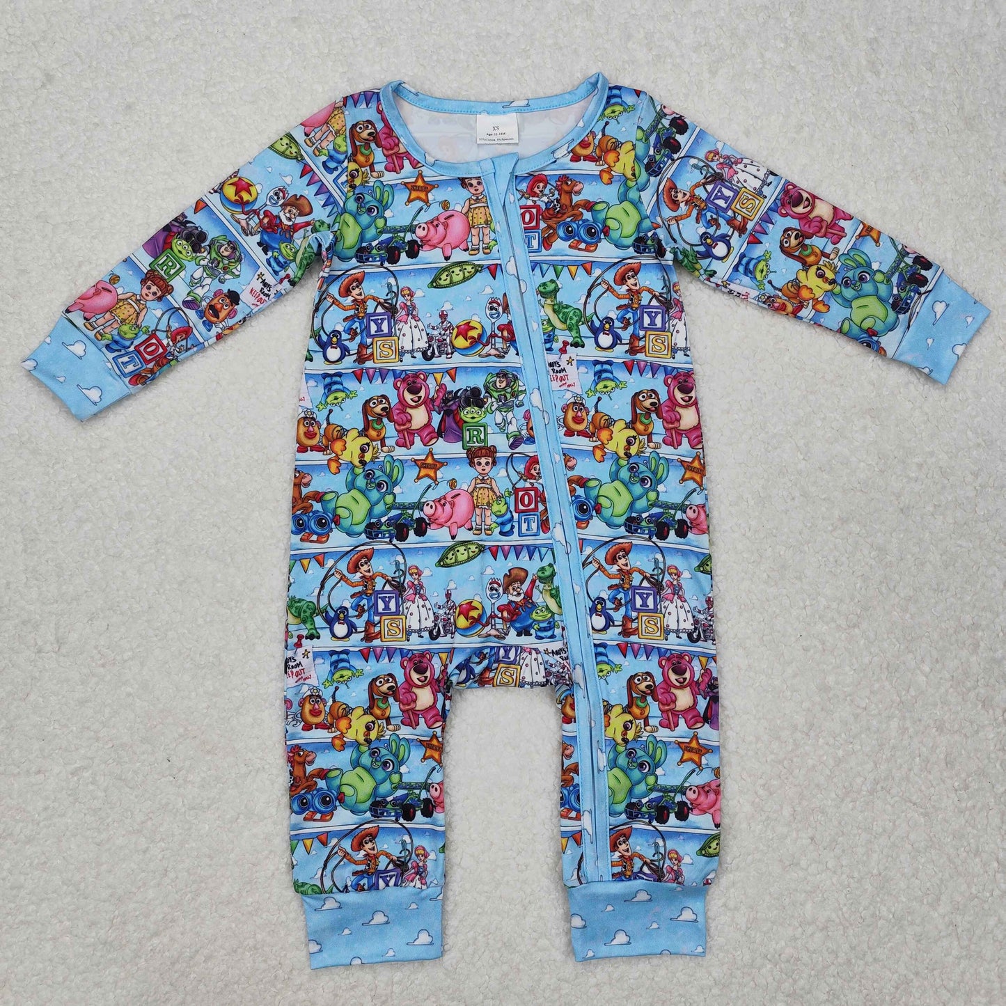 LR2163 western cartoon andy boy romper 202501 RTS sibling