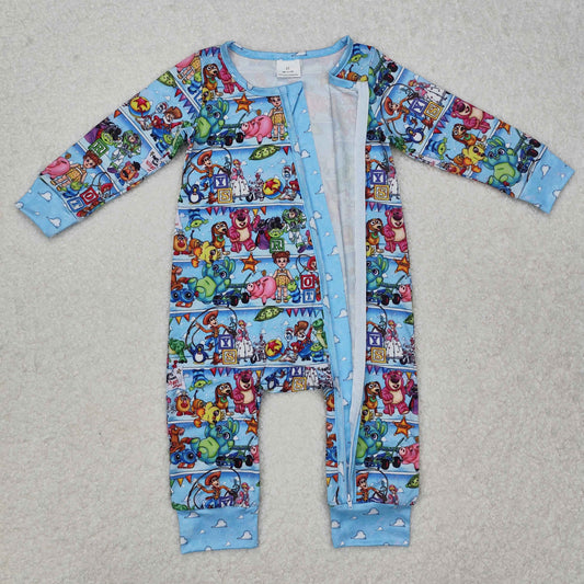 LR2163 western cartoon andy boy romper 202501 RTS sibling