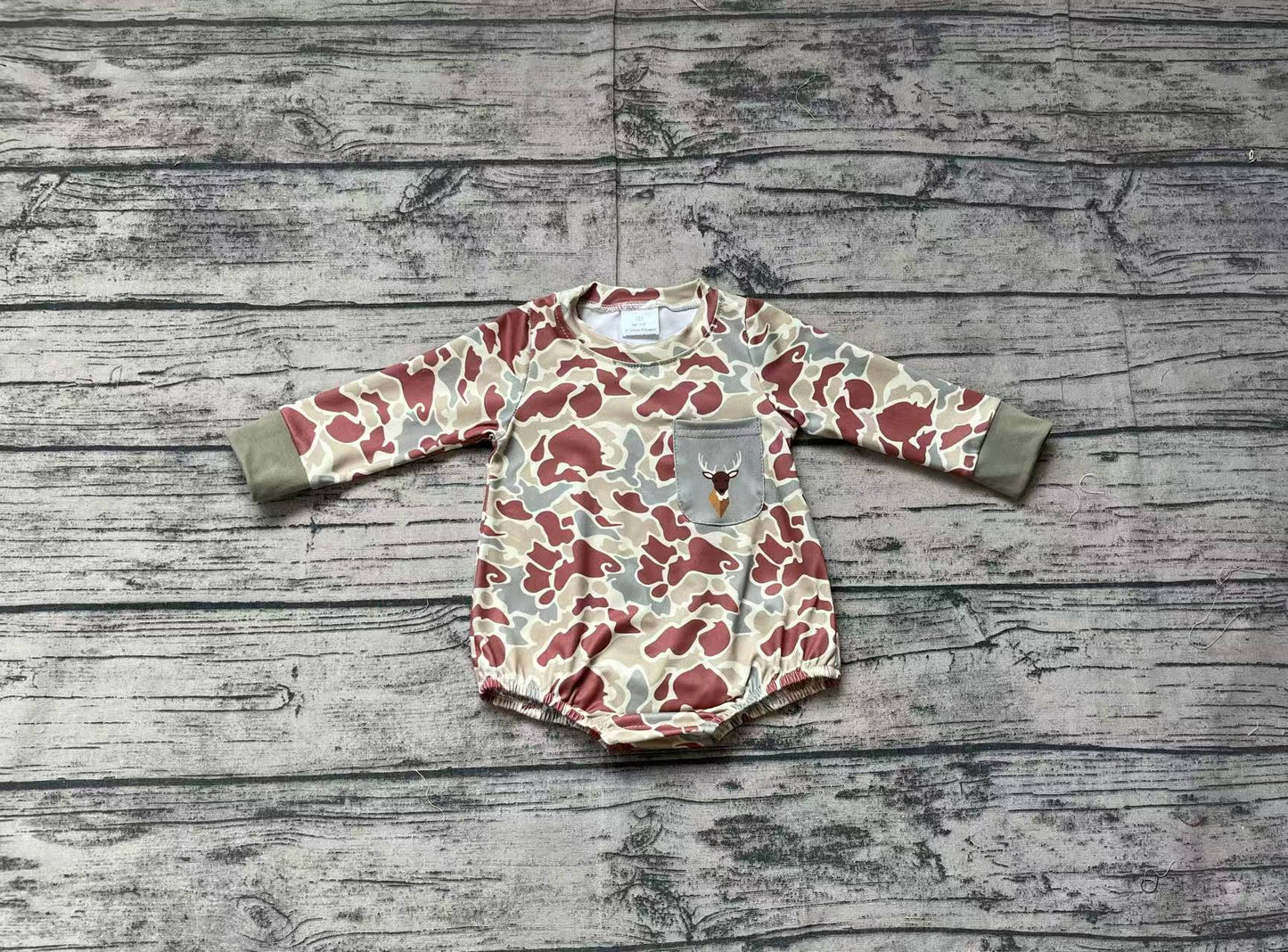 LR2170 cow camo boy western romper 202412 preorder sibling