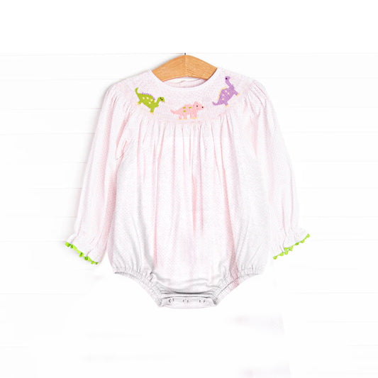 LR2180 smocked dinosaur girl western romper 202503 preorders