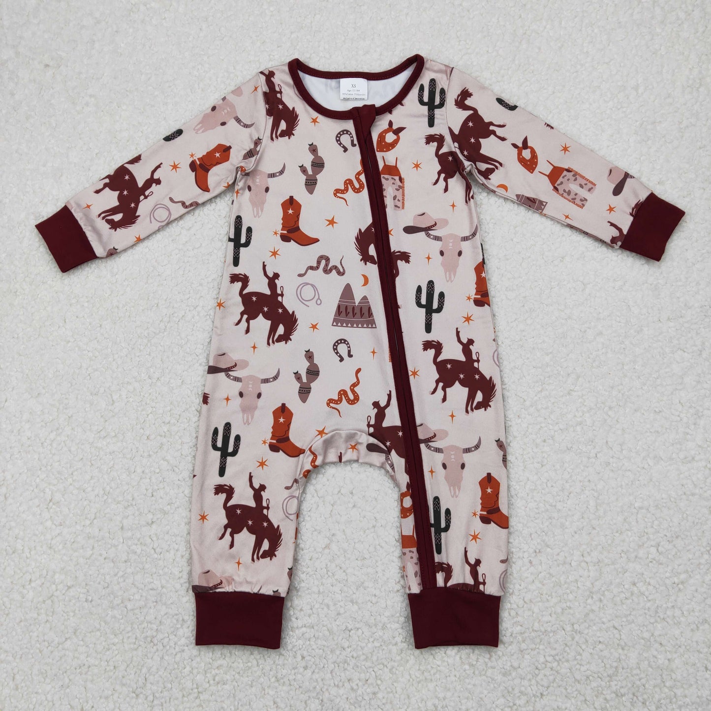 LR2188- 新 LR0344  western long sleeve boy romper 202504 RTS