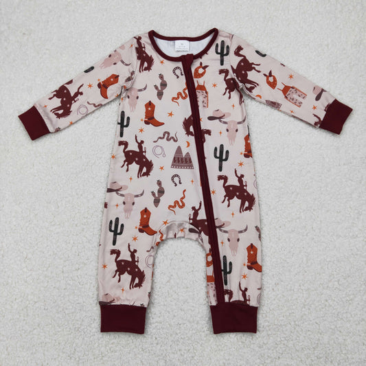 LR2188- 新 LR0344  western long sleeve boy romper 202504 RTS