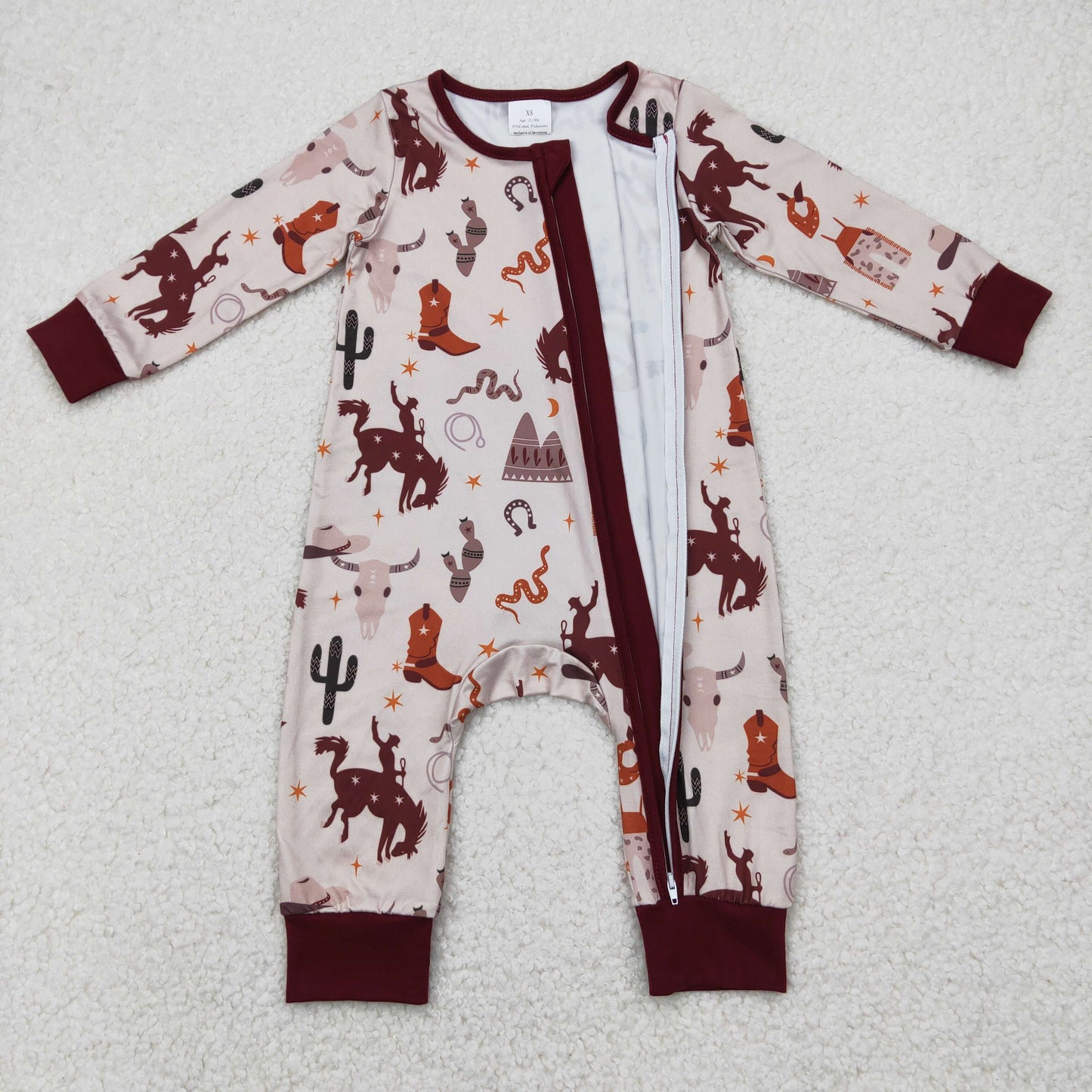LR2188- 新 LR0344  western long sleeve boy romper 202504 RTS